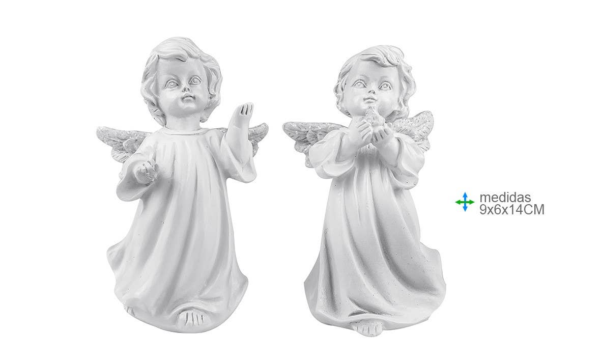 Ange en résine 9x6x14cm (4 pièces)