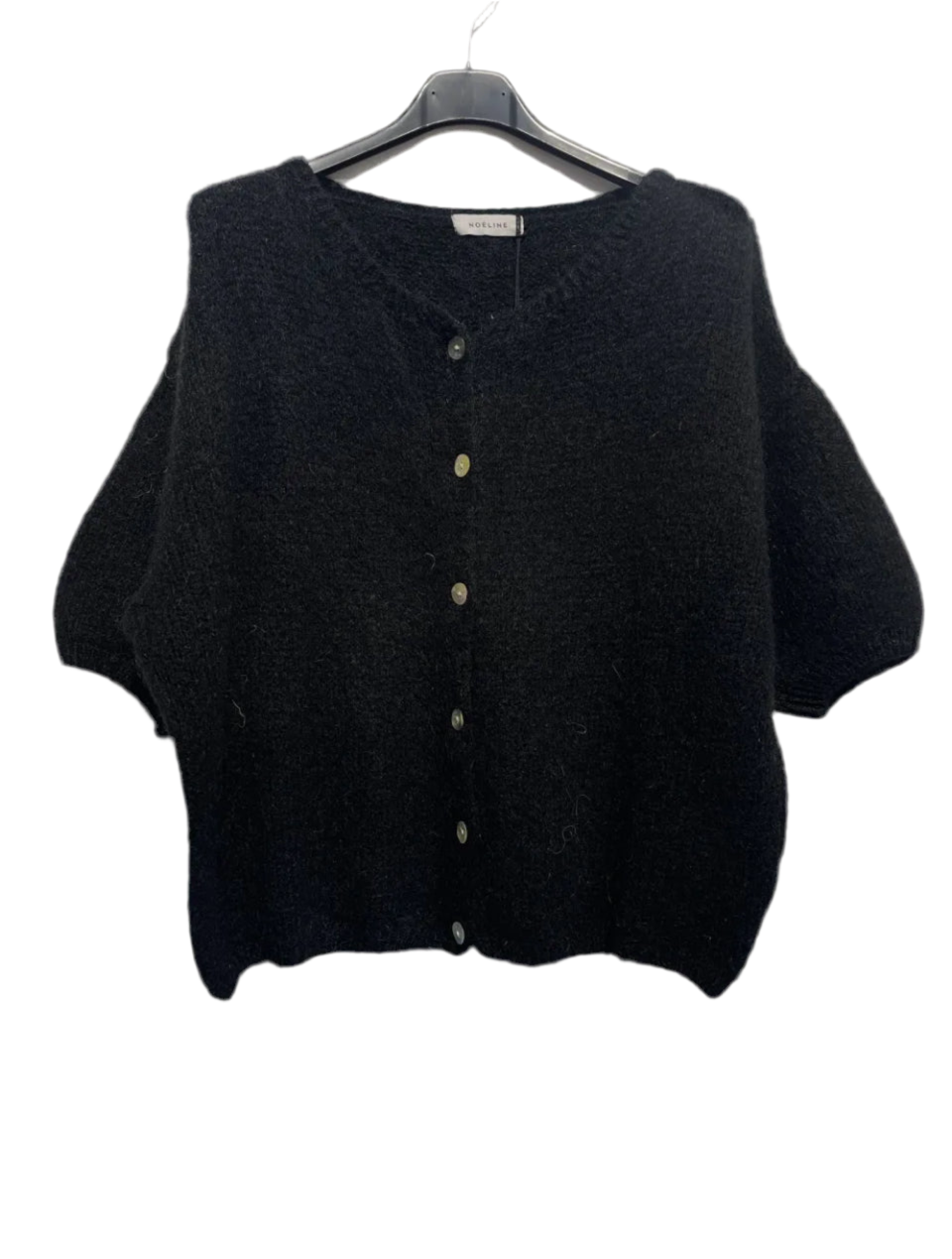 Gilet en Kid Mohair & Laine Noir