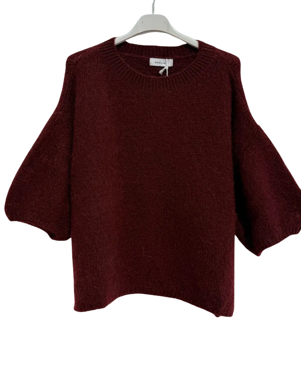 Pull en Kid Mohair & Laine Bordeaux