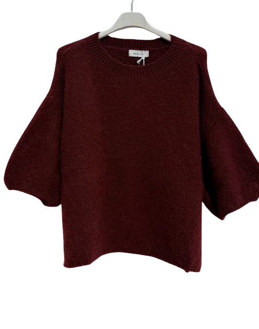 Pull en Kid Mohair & Laine Bordeaux