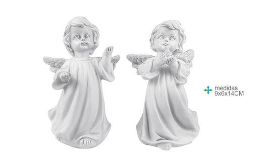 Ange en résine 9x6x14cm (4 pièces)