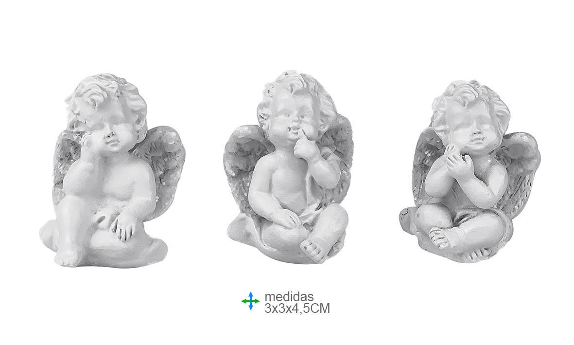 Ange en résine 3x3x4, 5 cm (6 pièces)
