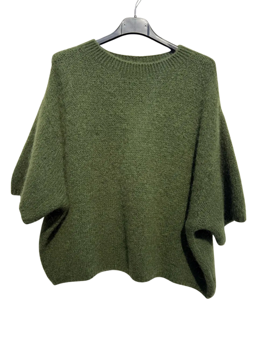 Pull Kid Mohair & Laine Kaki