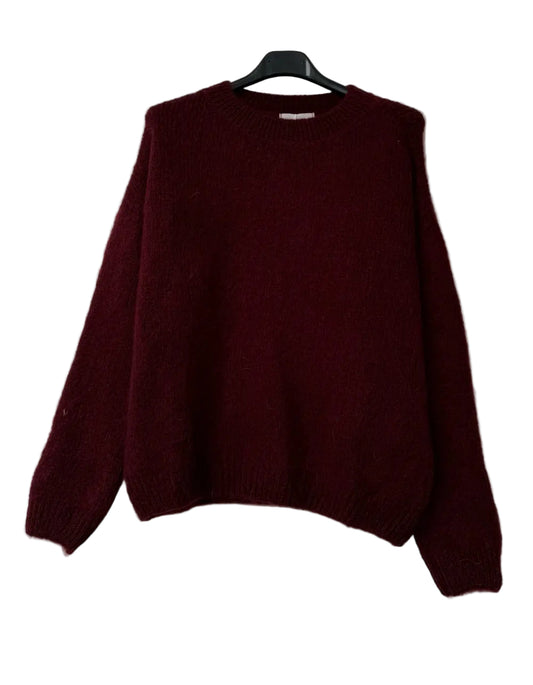 Pull Kid Mohair & Laine bordeaux