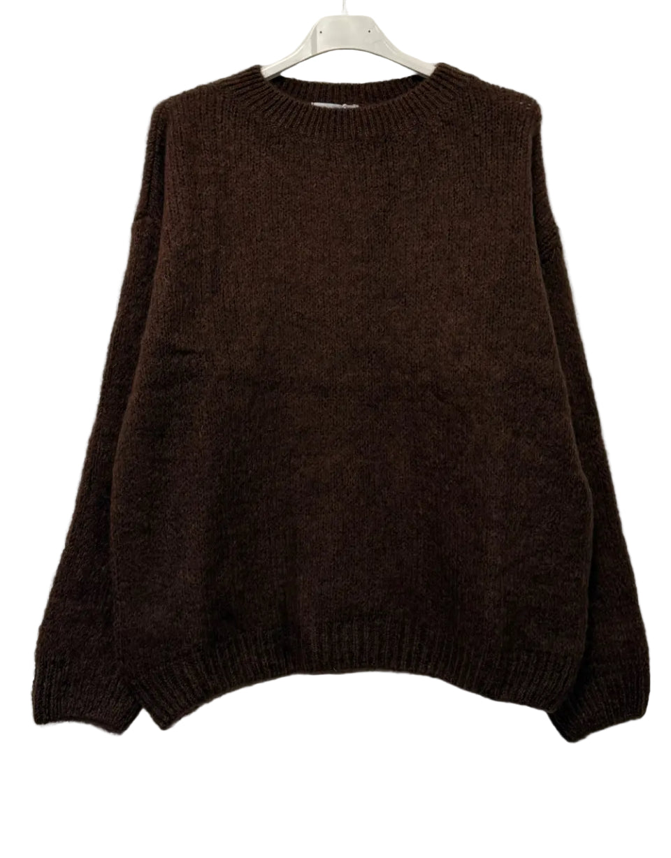 Pull Kid Mohair  & Laine chocolat