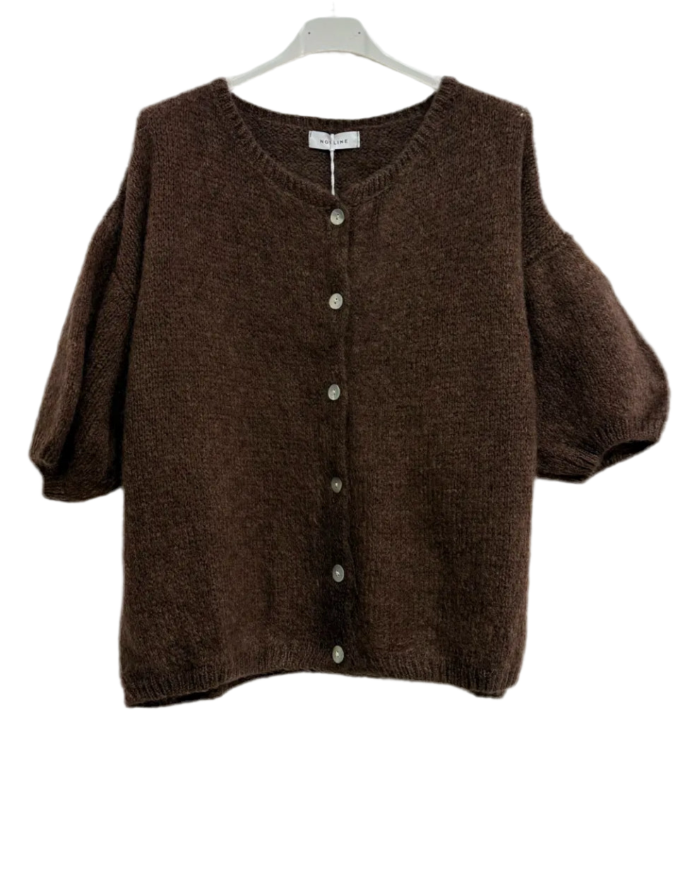 Gilet en Kid Mohair & Laine Chocolat