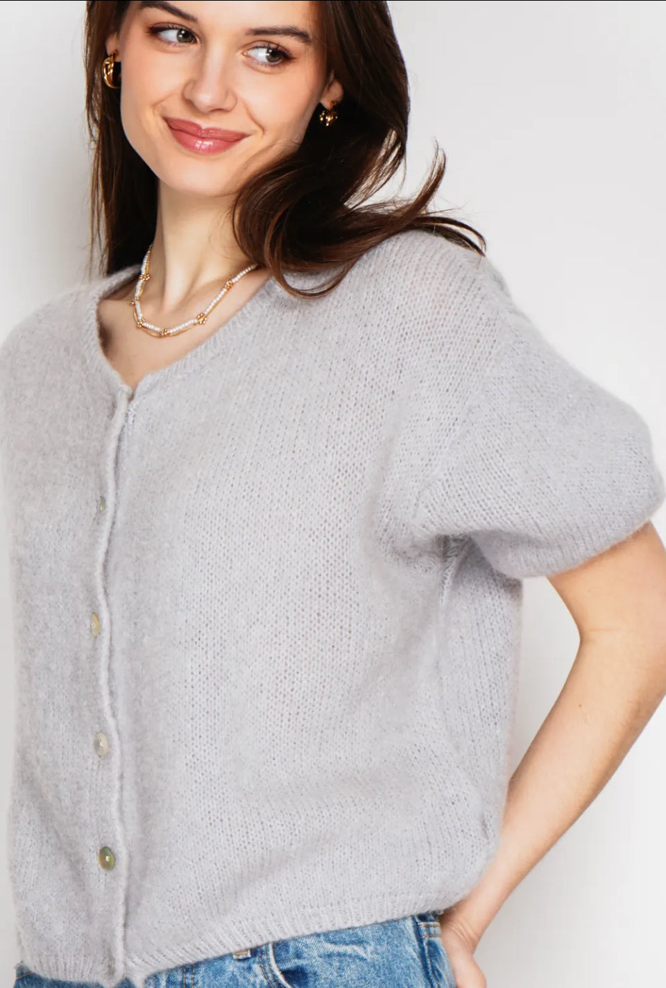 Gilet en Kid Mohair & Laine Camel