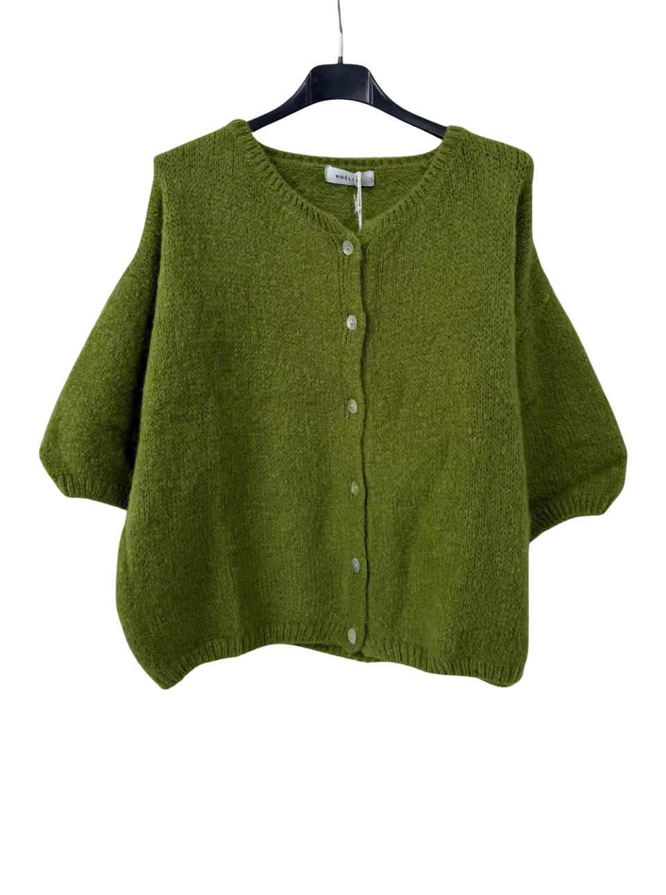 Gilet en Kid Mohair & Laine Pistache