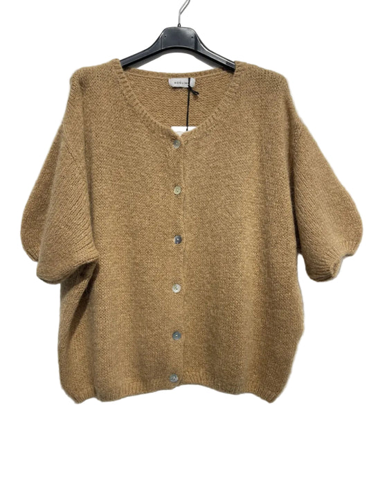 Gilet en Kid Mohair & Laine Camel