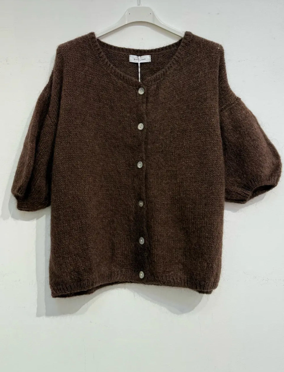 Gilet en Kid Mohair & Laine Chocolat