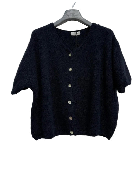 Gilet en Kid Mohair & Laine Marine