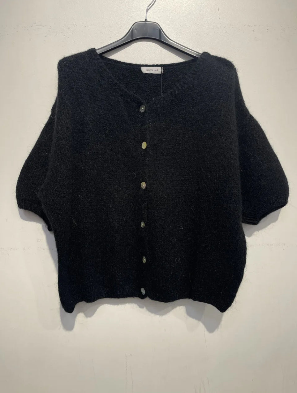 Gilet en Kid Mohair & Laine Noir