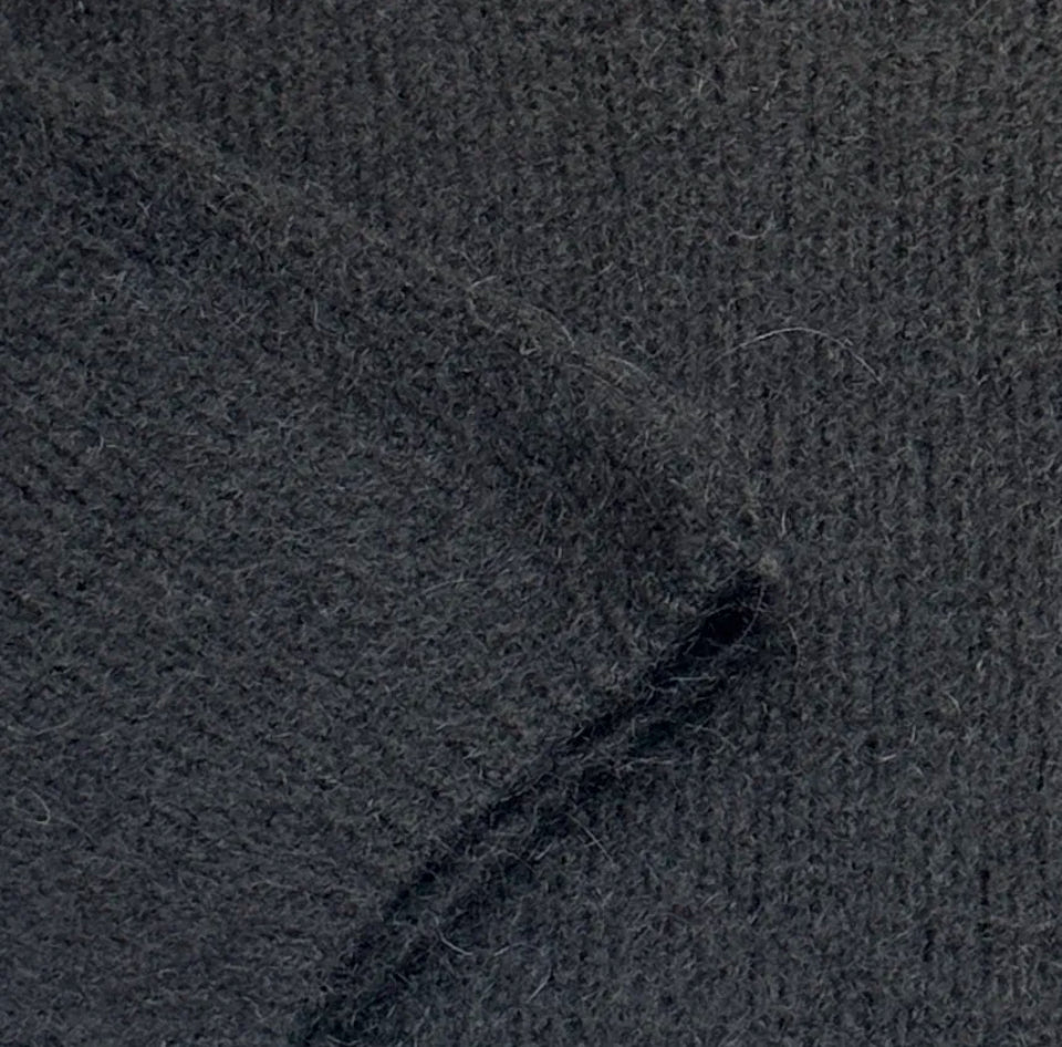 Gilet en Kid Mohair & Laine Noir