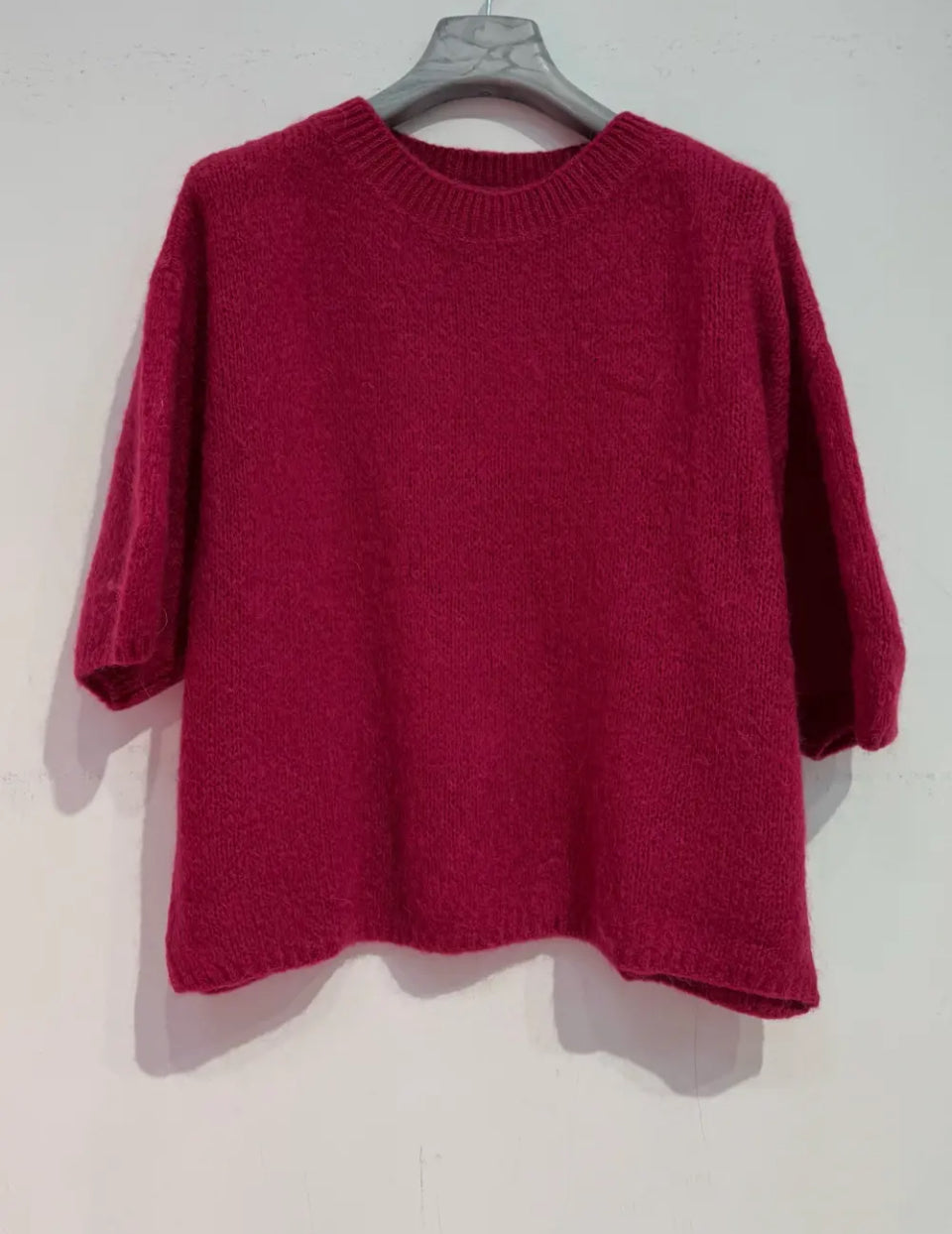 Pull en Kid Mohair & Laine Framboise