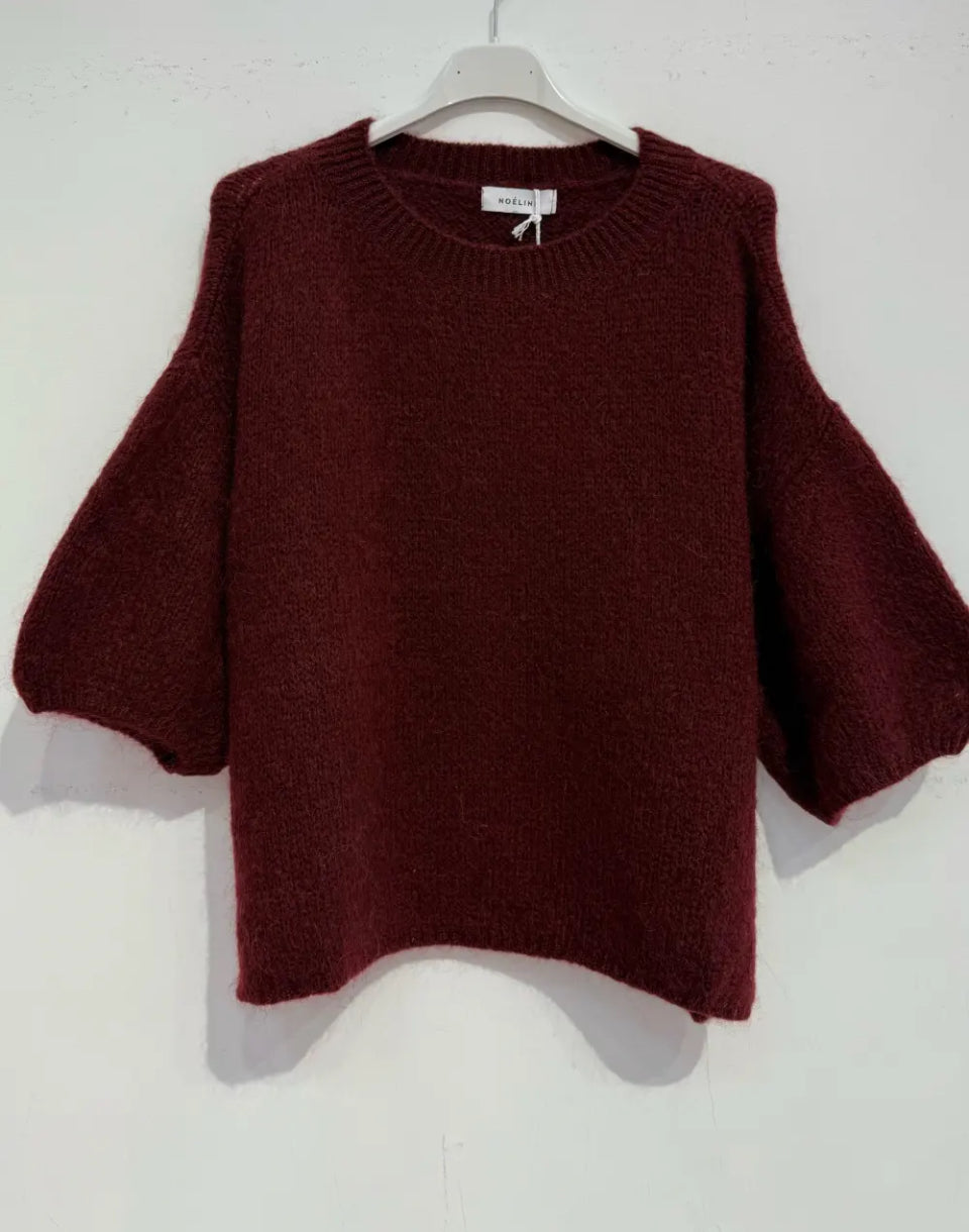 Pull en Kid Mohair & Laine Bordeaux