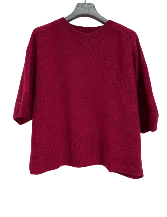 Pull en Kid Mohair & Laine Framboise