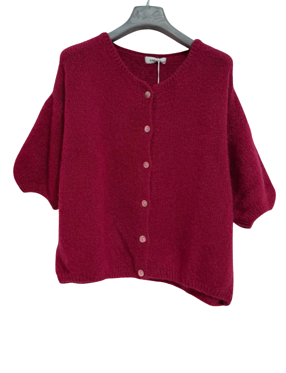 Gilet en Kid Mohair & Laine Framboise